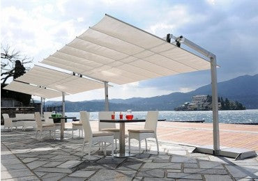 FIM Flexy Aluminum 8' x 12' Rectangular Offset Patio Umbrella FIM Flexy Aluminum 8' x 12' Rectangular Offset Patio Umbrella