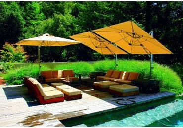 citrine patio umbrella Shademaker Sirius 8'9 Square Crank Lift Offset Patio Umbrella (SMSR27S)