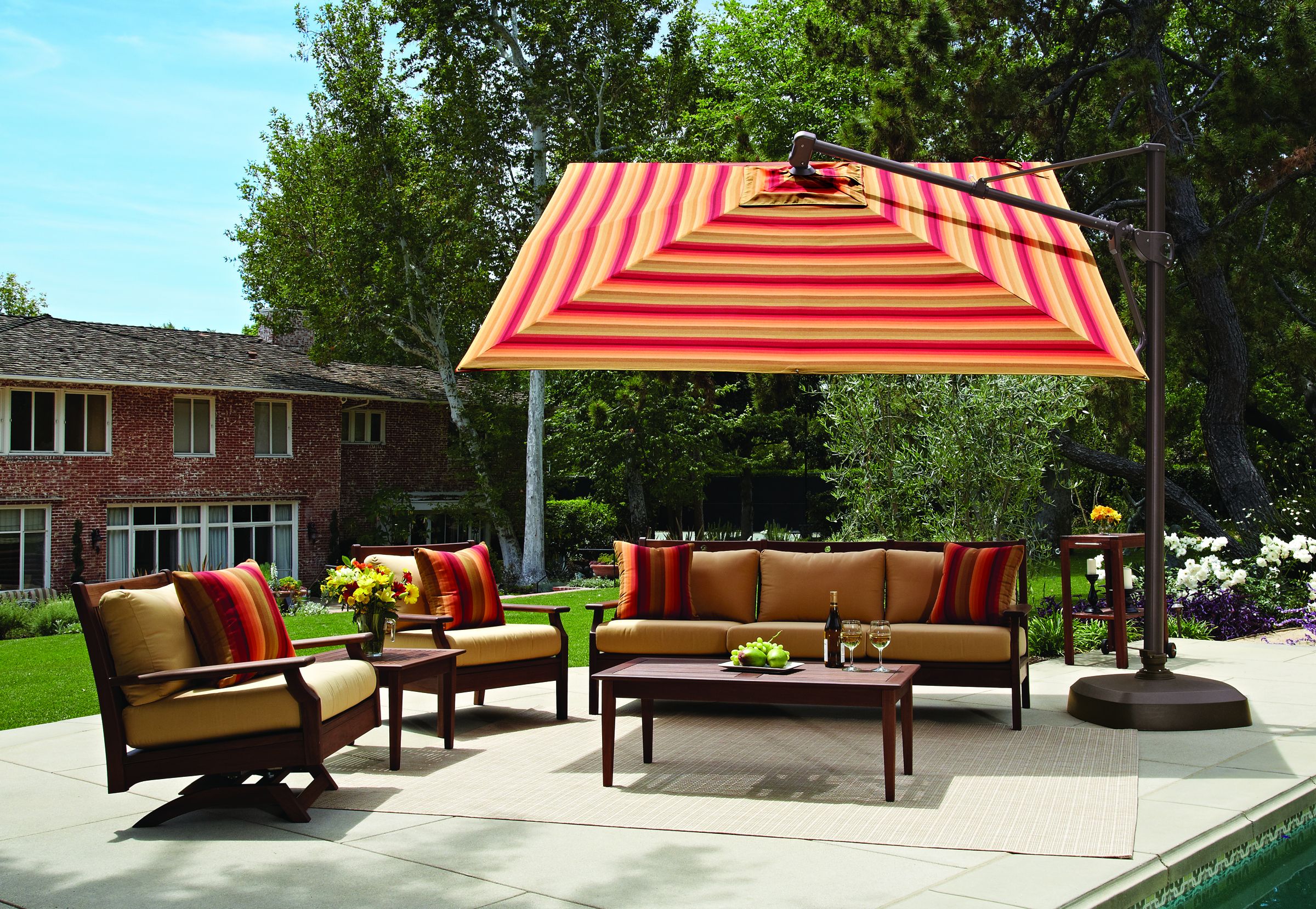 cantilever patio umbrella treasure garden AKZ PLUS 11.5' Square Aluminum Cantilever Patio Umbrella
