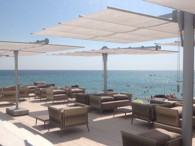 FIM Flexy Twin Aluminum 8' X 17' Rectangular Offset Patio Umbrella