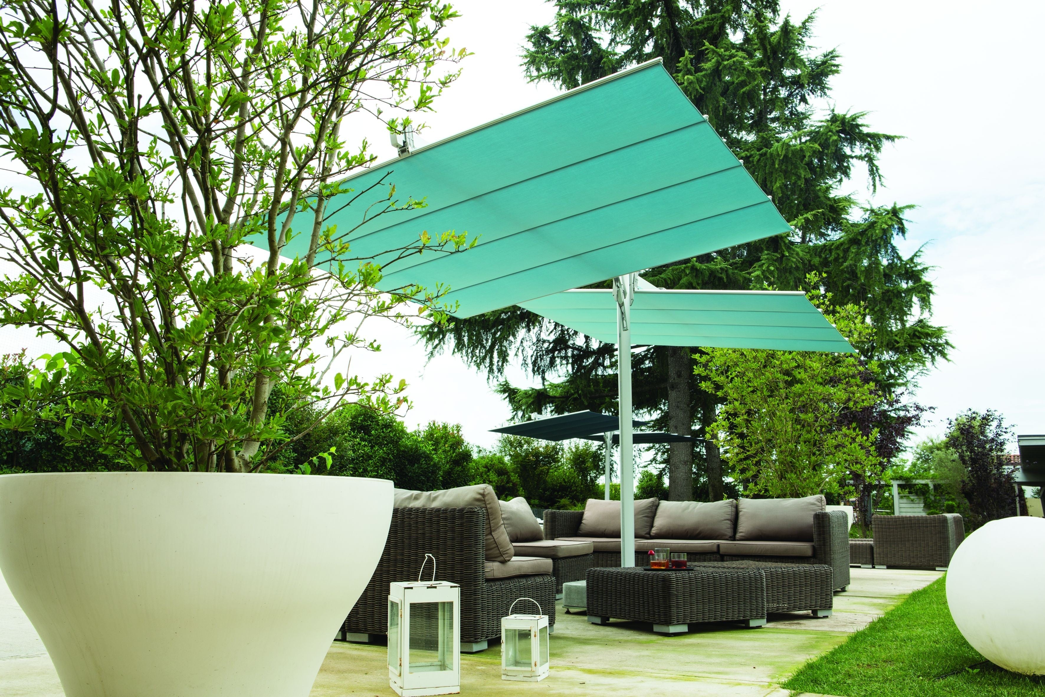 FIM Flexy Twin Aluminum 8' X 17' Rectangular Offset Patio Umbrella