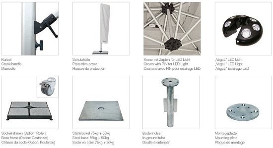 Shademaker Polaris 11'5 Crank Lift Offset Patio Umbrella