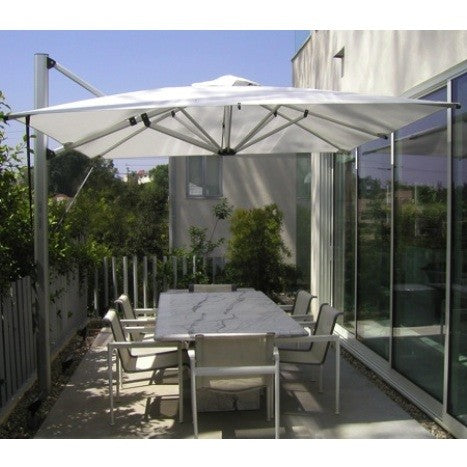 indestructible patio umbrella Shademaker Sirius 9'9 Square Crank Lift Offset Patio Umbrella (SMSR30S – GiantPatioUmbrellas