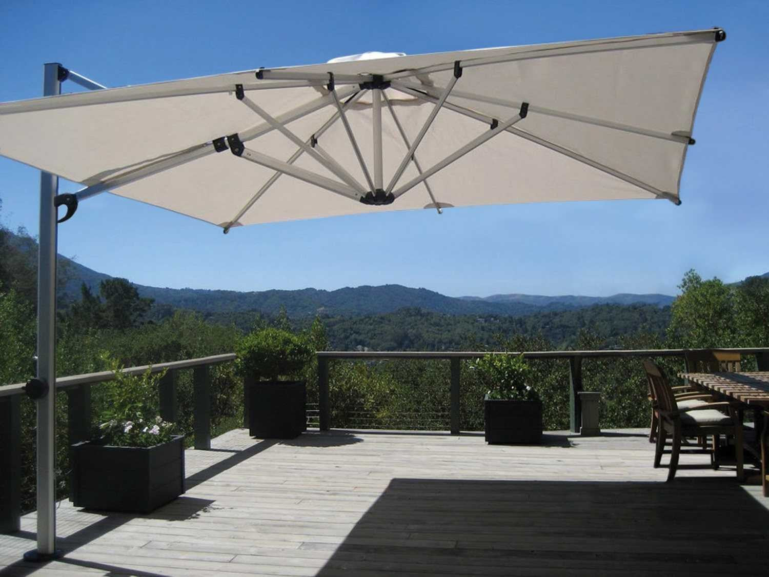 Shademaker Polaris 13'1 Crank Lift Offset Patio Umbrella (SMPOLARIS40S)