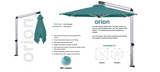 Shademaker Orion 9'9 Square Crank Lift Offset Patio Umbrella (SMOR30S)